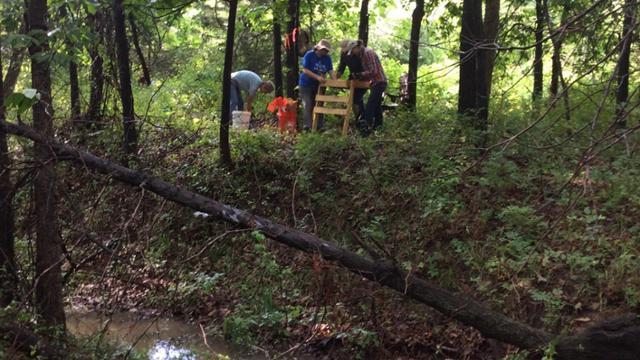 Students working at the Midwest Archaeological Field School dig site